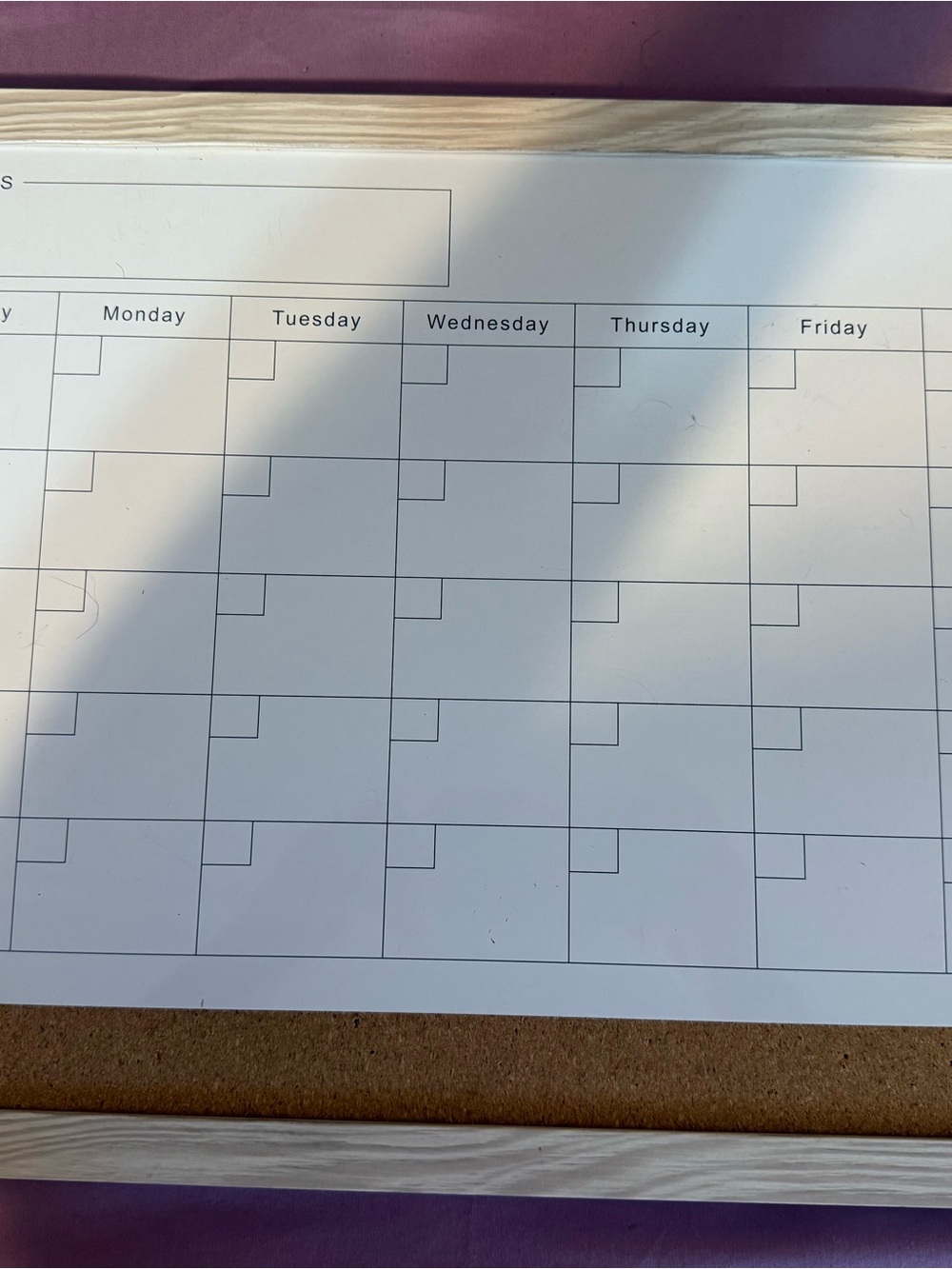 Undated White Monthly Desk Calendar Planner for Home Office